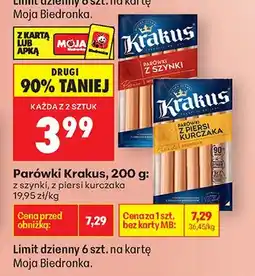 Biedronka Parówki z szynki oferta