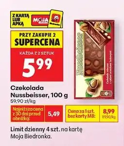 Biedronka Czekolada Nussbeisser oferta