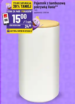 Polomarket Pojemnik z bambusową pokrywką Vavio oferta