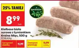Biedronka Kiełbasa biała surowa z tymiankiem Kraina Mięs oferta
