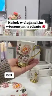 Pepco Kubek w kwiaty z pozłacaniem oferta