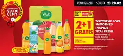 Biedronka Soki, smoothies i napoje vital fresh oferta