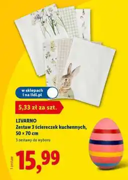 Lidl LIVARNO Zestaw 3 ściereczek kuchennych oferta