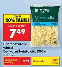 Biedronka Ser mozzarella wiórki Delikate/Światowid, 300 g oferta