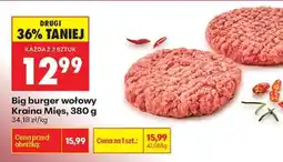 Biedronka Big burger wołowy Kraina Mięs, 380 g oferta