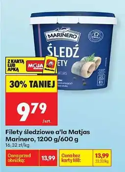 Biedronka Filety śledziowe a'la Matjas Marinero 1200 g / 600 g oferta
