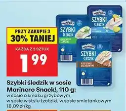 Biedronka Szybki śledzik w sosie Marinero Snack, 110 g oferta