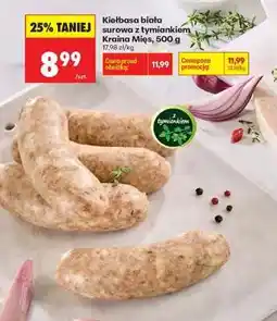 Biedronka Kiełbasa biała surowa z tymiankiem Kraina Mięs, 500 g oferta