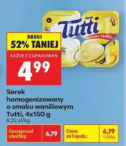 Biedronka Serek homogenizowany o smaku waniliowym Tutti 4x150 g oferta