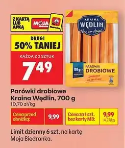 Biedronka Parówki drobiowe Kraina Wędlin 700 g oferta