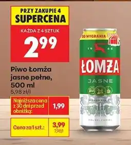 Biedronka Piwo Łomża jasne pełne, 500 ml oferta