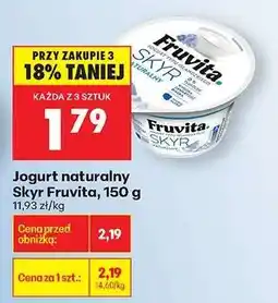 Biedronka Jogurt naturalny Skyr Fruvita, 150 g oferta