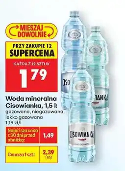 Biedronka Woda mineralna Cisowianka, 1,5 l oferta