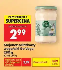 Biedronka Majonez sałatkowy wegański Go Vege 280 g oferta