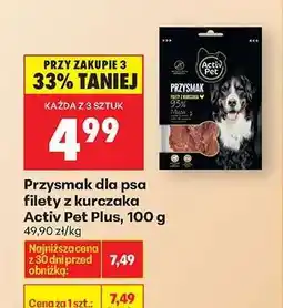 Biedronka Przysmak dla psa filety z kurczaka Activ Pet Plus 100 g oferta