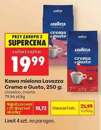 Biedronka Kawa mielona Lavazza Crema e Gusto , 250 g oferta
