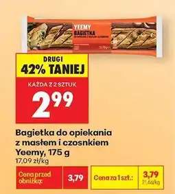 Biedronka Bagietka do opiekania z masłem i czosnkiem Yeemy, 175 g oferta