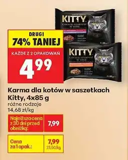 Biedronka Karma dla kotów w saszetkach Kitty, 4x85 g oferta