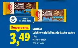Lidl Sonko Lekkie wafelki bez dodatku cukru oferta