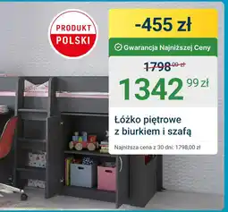 ERLI Lóżko piętrowe z biurkiem i szafą oferta