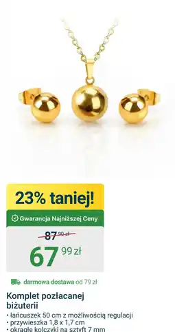 ERLI Komplet pozłacanej biżuterii oferta
