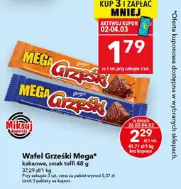 Lewiatan Wafel grzeski Mega kakaowe smak toffi oferta
