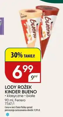 Chata Polska Lody rożek kinder bueno klasyczne białe oferta