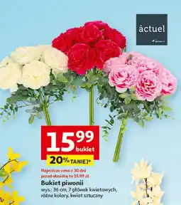 Auchan Bukit piwonii 36 cm 7 gałązek Actuel oferta