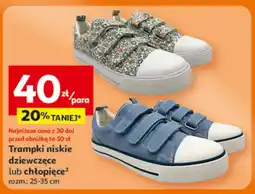 Auchan Trampki niskie dziewczęce lub chłopięce oferta