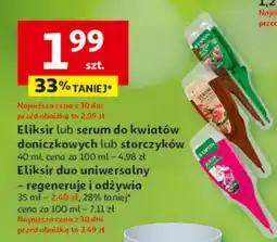 Auchan Eliksir lub serum do kwiatów doniczkowych lub storczyków 40 ml, cena za 100 ml - 4,98 zł oferta
