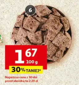 Auchan Poduszkowce zbożowe z kremem o smaku czekoladowym luzem lub w opakowaniu oferta