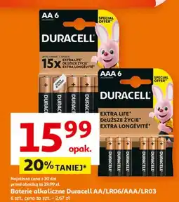 Auchan Baterie alkaliczne Duracell AA/LR06/AAA/LR03 oferta