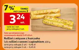 Auchan Rollini z mięsem z kurczaka lub rollini z serem i szpinakiem oferta