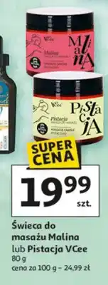 Auchan Świeca do masażu Malina lub Pistacja V'Cee oferta
