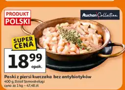 Auchan Paski z piersi kurczaka bez antybiotyków oferta