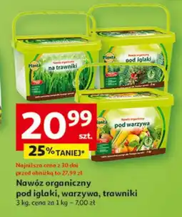Auchan Nawóz organiczny pod iglaki, warzywa, trawniki 3 kg, cena za 1 kg - 7,00 zł oferta