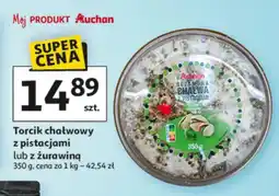 Auchan Torcik chałwowy z pistacjami lub z żurawiną oferta