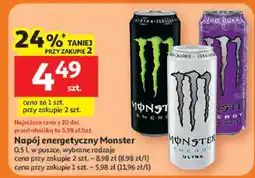 Auchan Napój energetyczny Monster w puszce różne rodzaje oferta