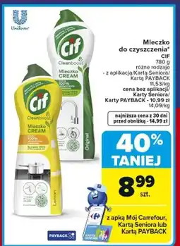 Carrefour Mleczko do czyszczenia Cream oferta