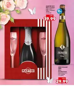 Kaufland Wino musujące białe słodkie + 2 kieliszki zestaw oferta