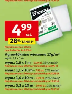Auchan Agrowłóknina czarna 3.2 x 10 m Bradas oferta