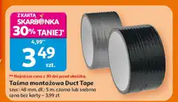 Auchan Taśma montażowa duct tape 48mm 5m Euro Tape Solvent oferta