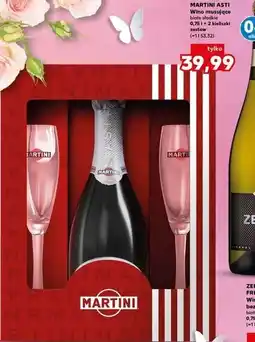 Kaufland MARTINI ASTI Wino musujące białe słodkie 0,75 l + 2 kieliszki zestaw oferta