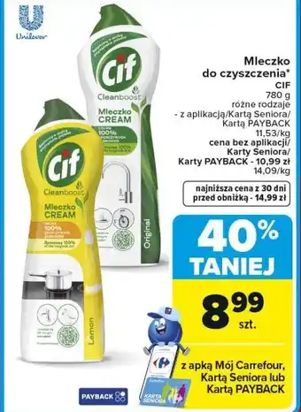 Carrefour Mleczko do czyszczenia CIF oferta