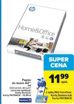 Carrefour Papier do ksero A4 HP, 500 kartek, 80 g/m2 oferta
