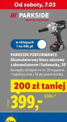 Lidl Akumulatorowy klucz udarowy z akumulatorem i ładowarką, 20 V oferta