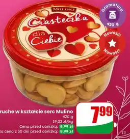Dino Ciastka kruche w kształcie serc Mulino oferta