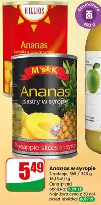 Dino Ananas plastry w syropie oferta