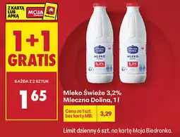 Biedronka Mleko Świeże 3,2% Mleczna Dolina oferta