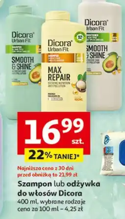 Auchan Odżywka do włosów smooth & shine Dicora Urban Fit oferta
